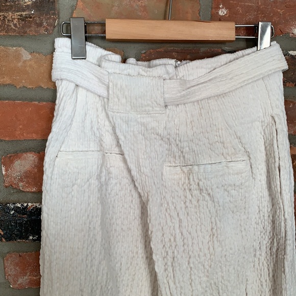 White corduroy pants trousers with belt - Picture 9 of 12